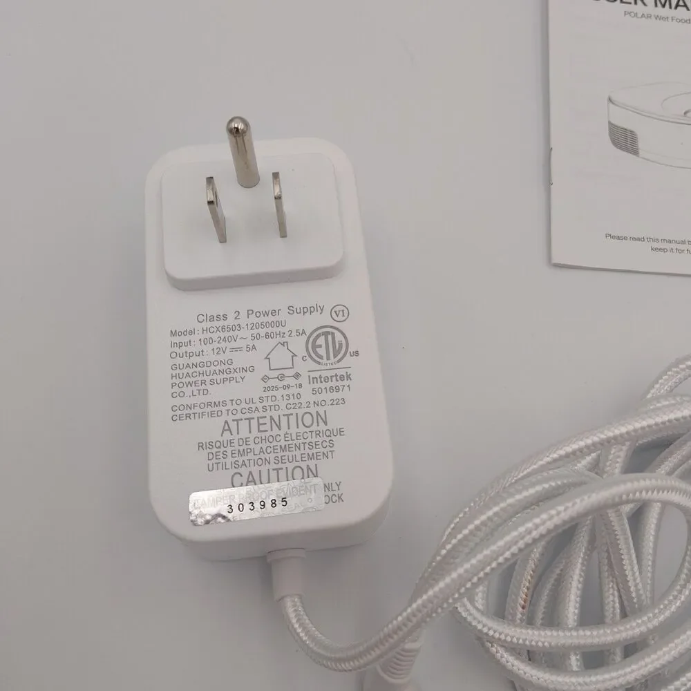 Power cord/adapter/charger outlet for Petlibro Polar WHITE color Model PLAF109